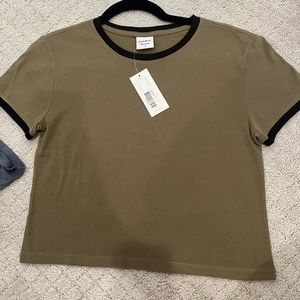 Outdoor Voices Ringer Tee Coyote/ Black NWT